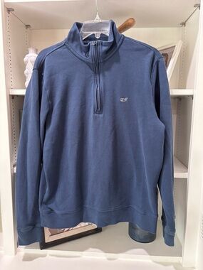 Vineyard Vines Men's Navy Blue Quarter-Zip Pullover